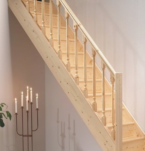 Mlynářské schody DOLLE PARIS rovné s podstupnicemi smrk 280.5cm, bez sloupků